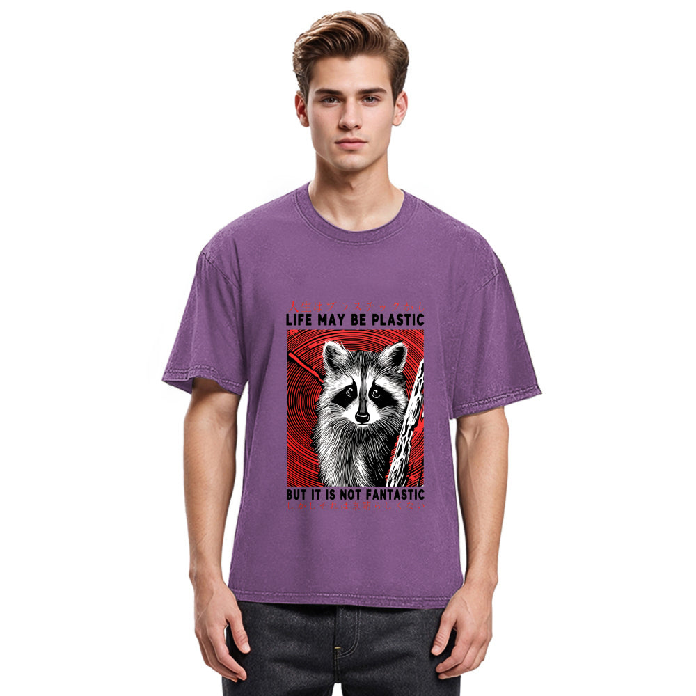 Tokyosol Raccoon Vintage Japanese Washed T Shirt