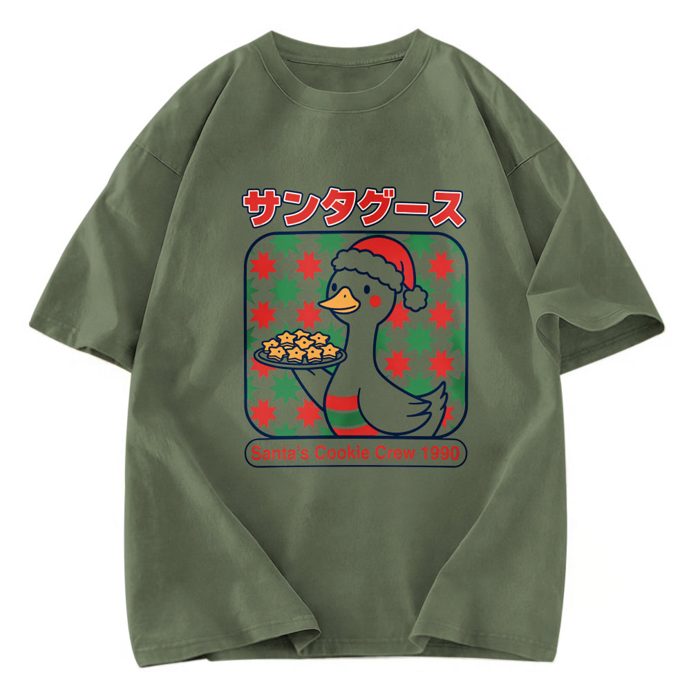 Tokyosol Kawaii Christmas Goose Washed T Shirt