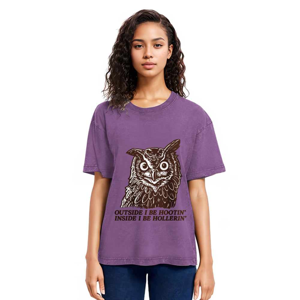 Tokyosol Owl Hootin Hollerin Washed T Shirt