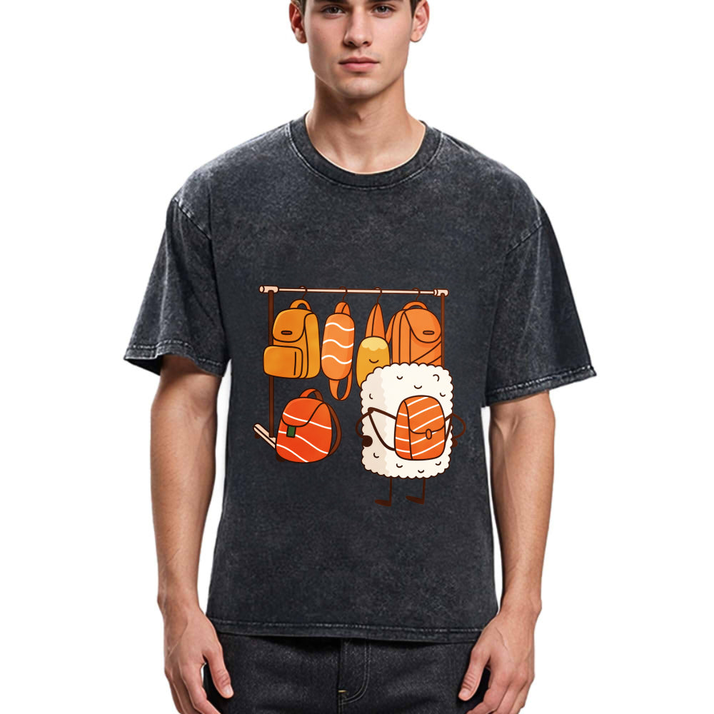 Tokyosol Sushi Is Selecting Backpacks Washed T Shirt