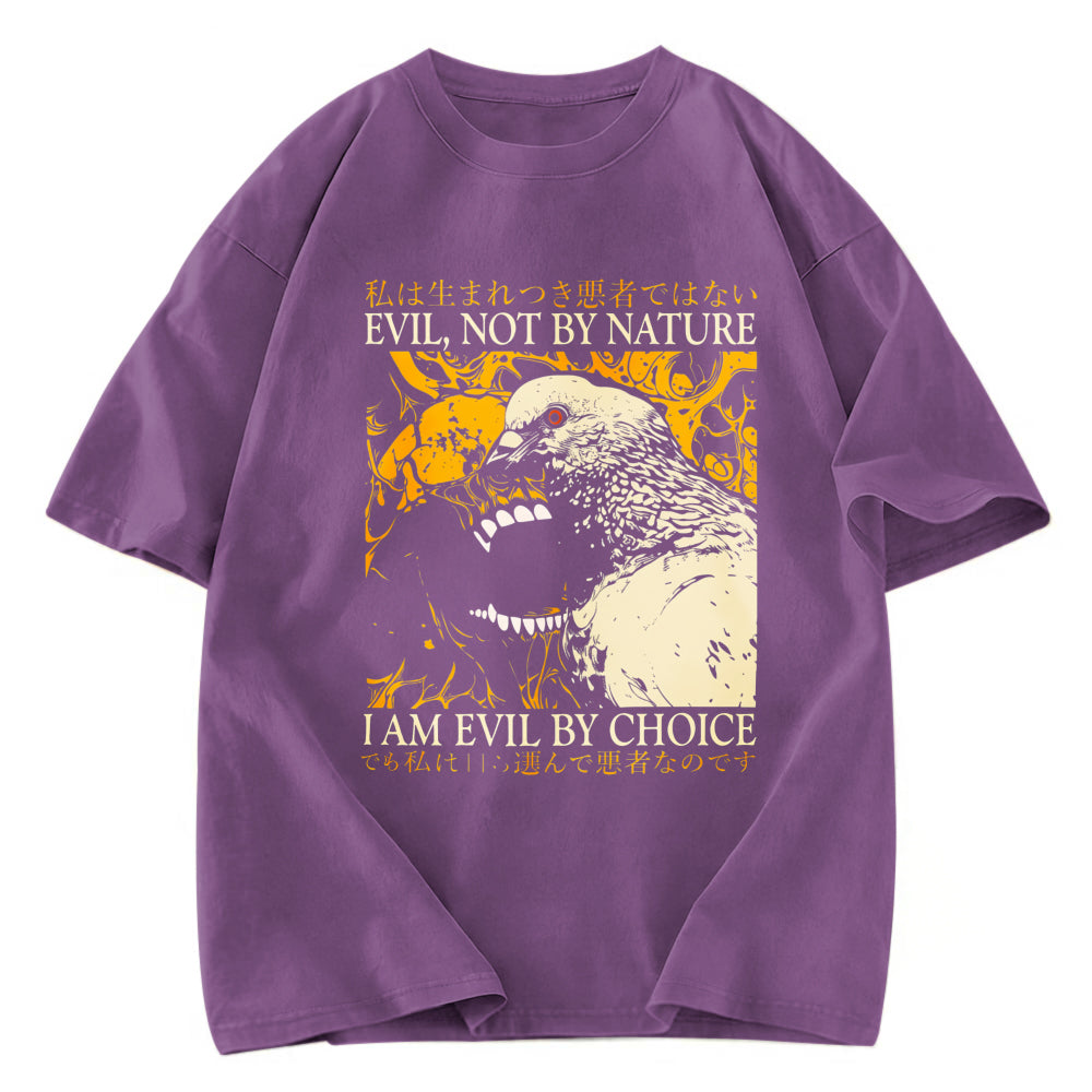 Tokyosol Evil By Choice Funny Japanese Pigeon Washed T Shirt