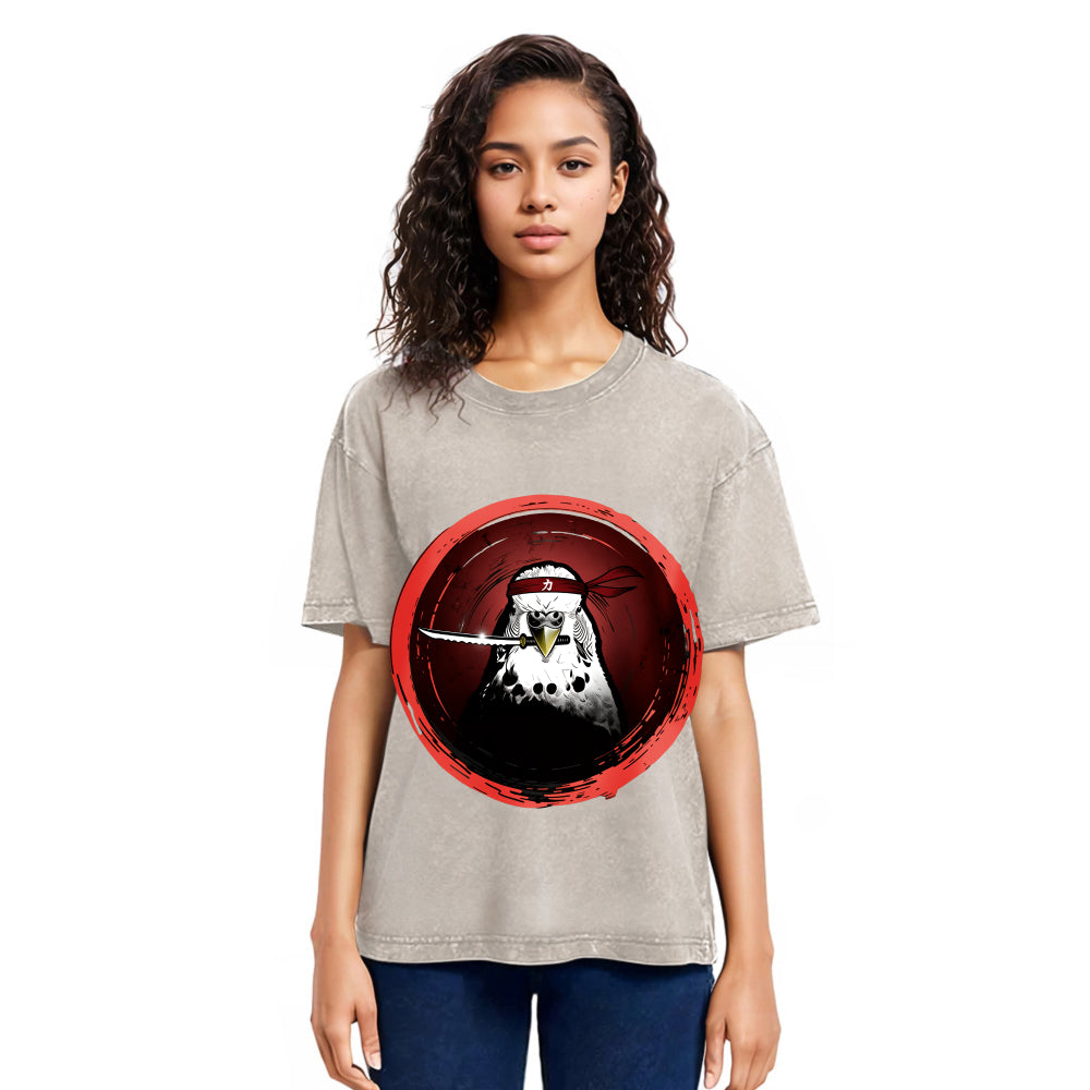 Tokyosol Funny Parrot Samura Washed T Shirt