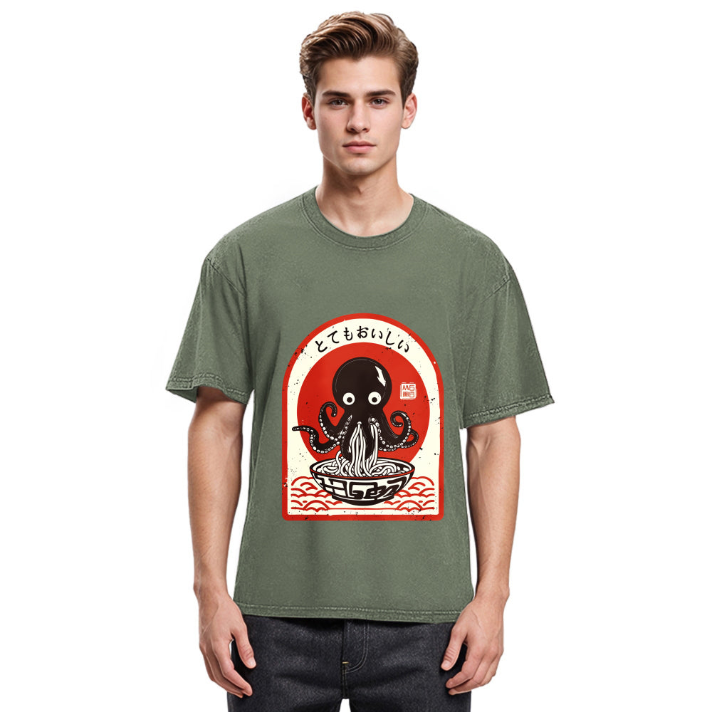 Tokyosol Ramen Lover Octopus Washed T Shirt