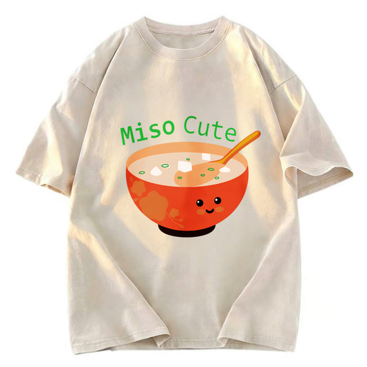 Tokyosol Miso Cute Washed Zip T Shirt