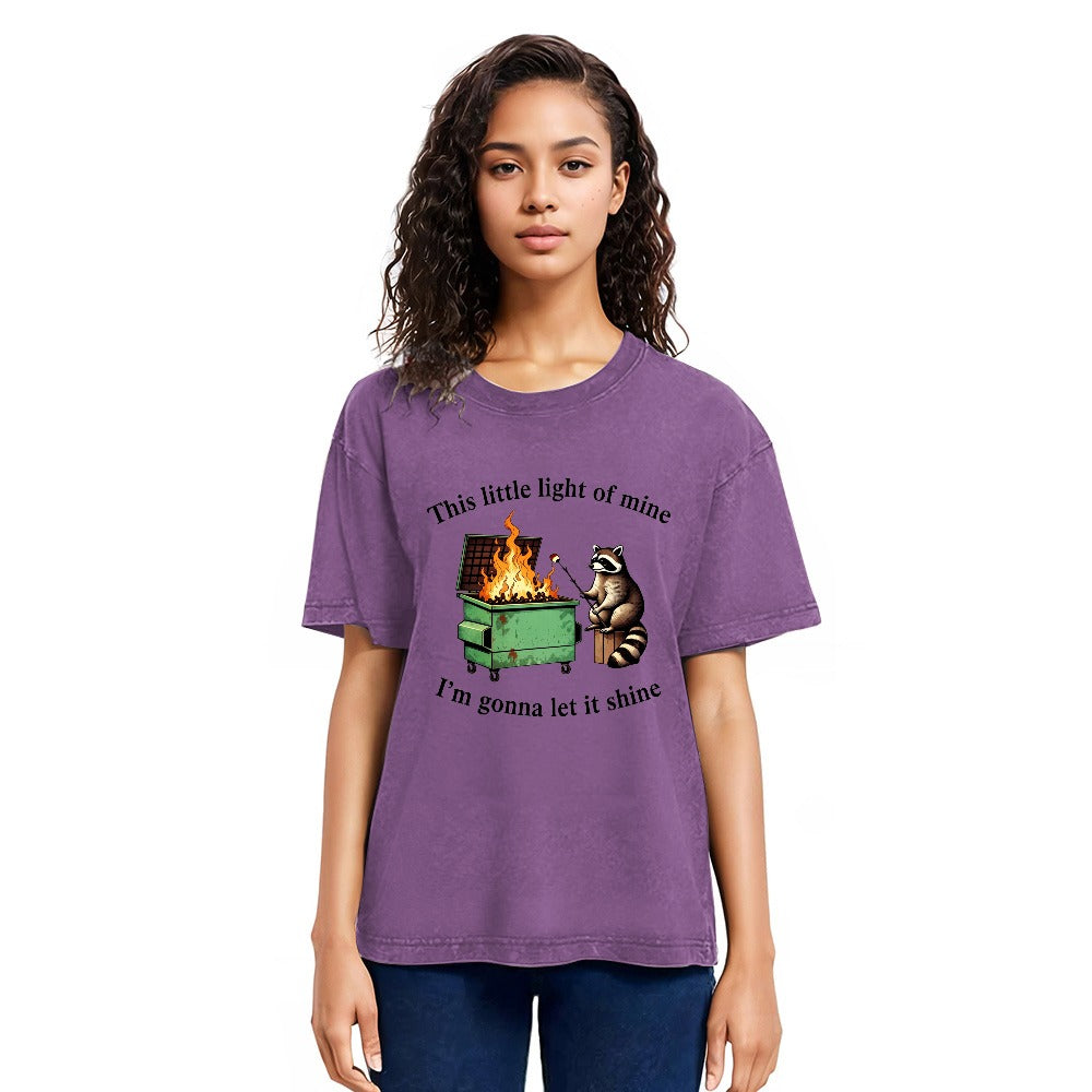 Tokyosol Dumpster Fire Raccoon Washed T Shirt