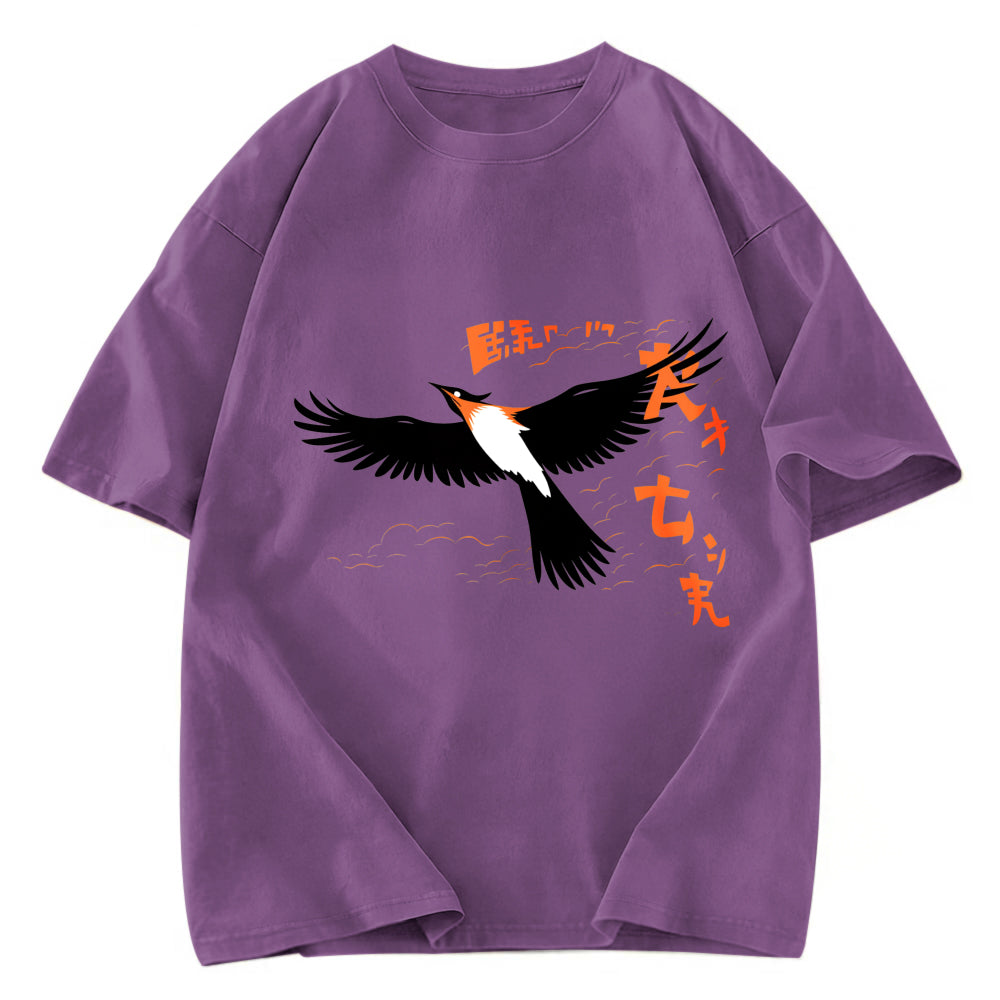 Tokyosol Japanese Inspired Bird Washed T Shirt