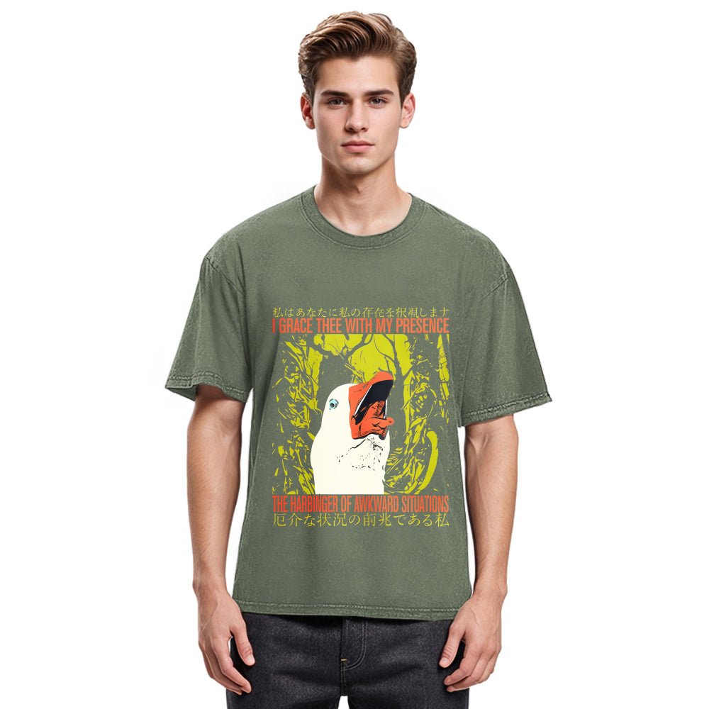 Tokyosol The Harbinger Of Awkward Situations Goose Washed T Shirt