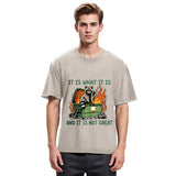 Tokyosol It Is What It Is Dumpster Fire Funny Raccoon Meme Washed T Shirt