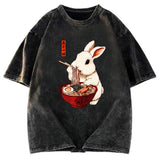 Tokyosol Bunny:One More Bowl, Please! Washed T-Shirt