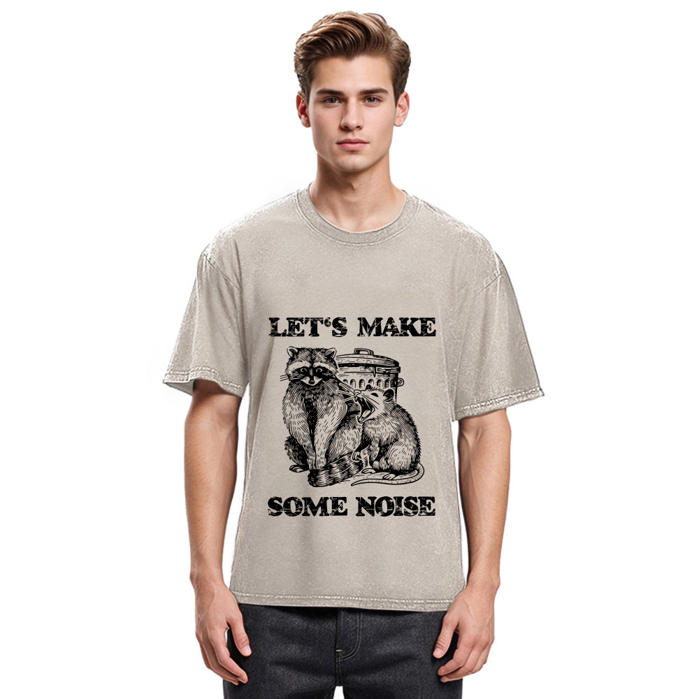 Tokyosol Noisy Raccoons And Possums Washed T Shirt
