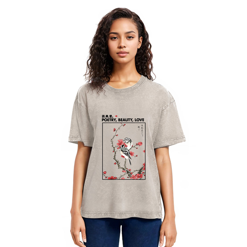 Tokyosol Japanese Ink Painting Washed T Shirt