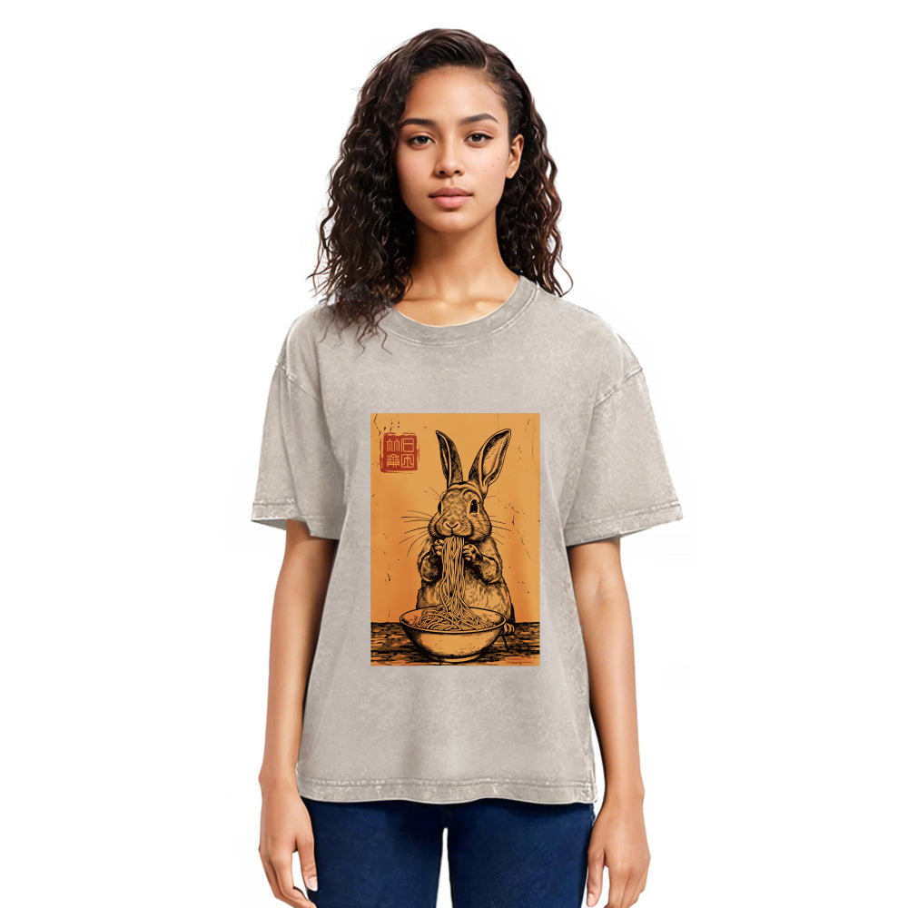 Tokyosol Ramen Lover Rabbit Washed T Shirt