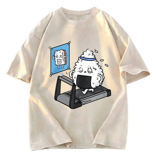 Tokyosol Funny Sushi Fitness Washed T Shirt