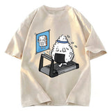Tokyosol Funny Sushi Fitness Washed T Shirt