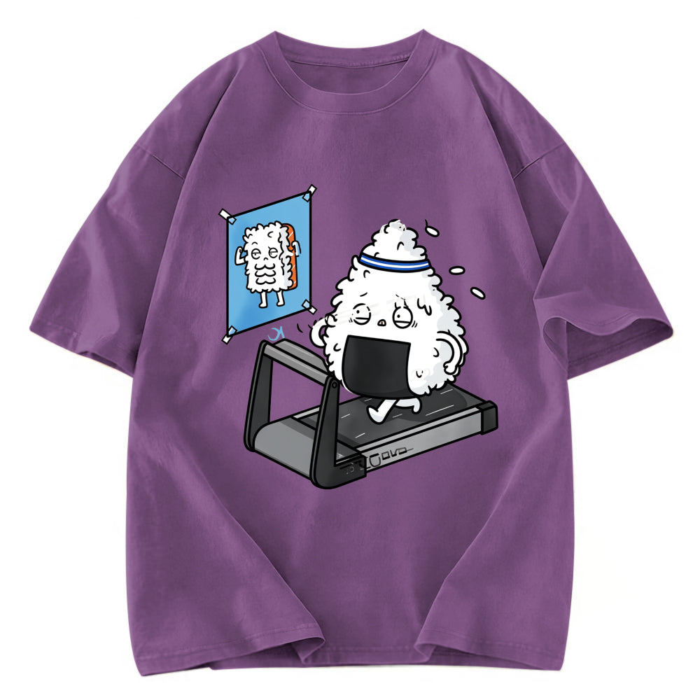 Tokyosol Funny Sushi Fitness Washed T Shirt