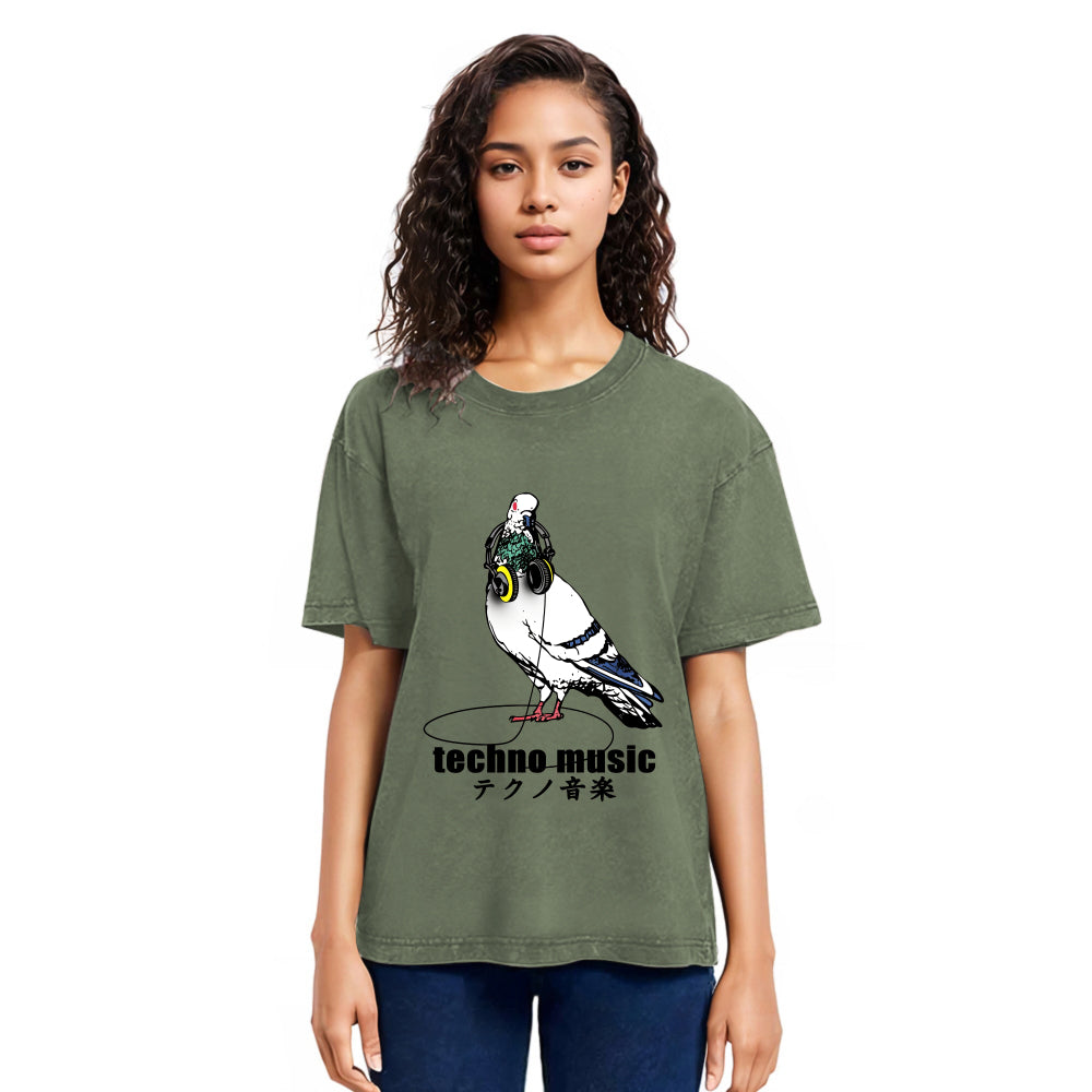 Tokyosol Techno Music Washed T Shirt