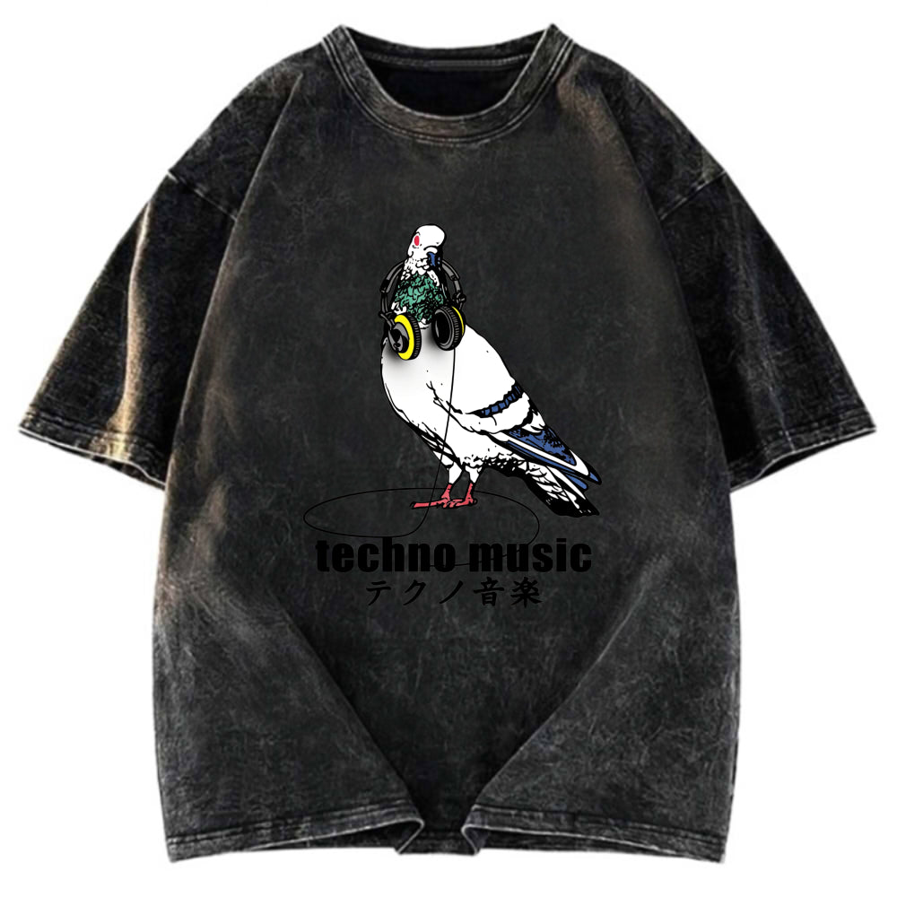 Tokyosol Techno Music Washed T Shirt