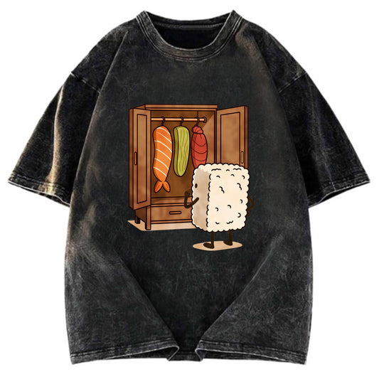 Tokyosol Sushi Pick Out Clothes Washed T Shirt