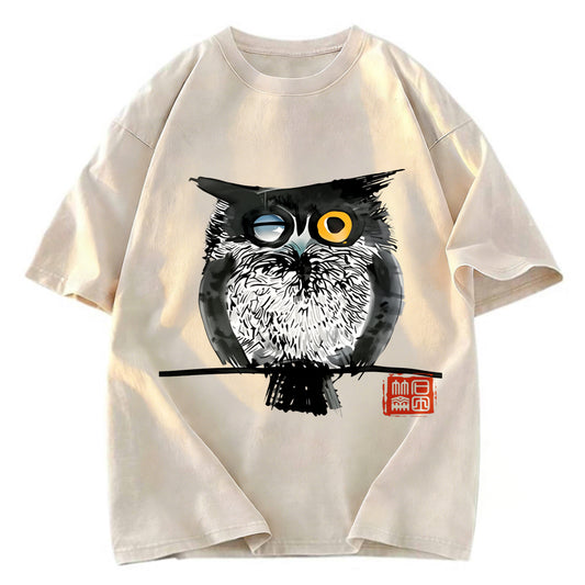 Tokyosol Wink Owl Washed T Shirt