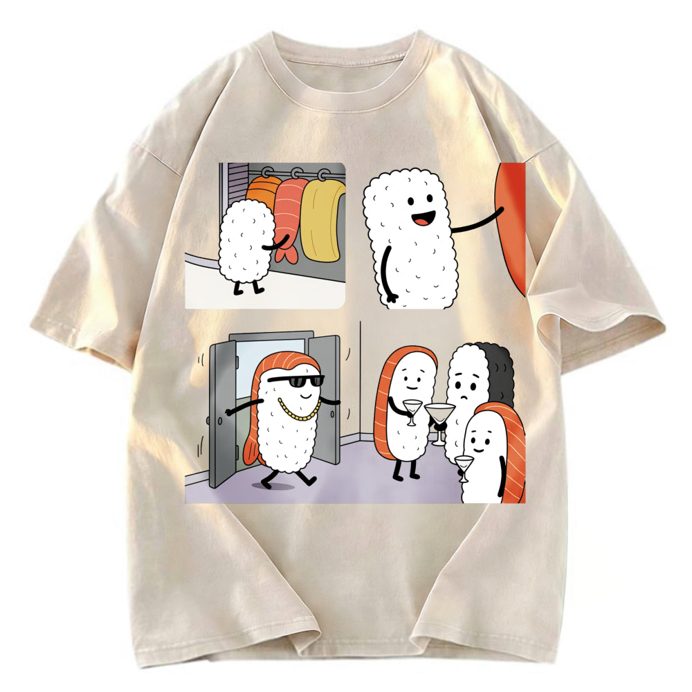 Tokyosol Sushi At The Party Washed T Shirt
