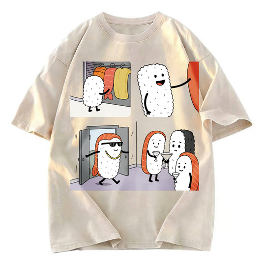 Tokyosol Sushi At The Party Washed T Shirt