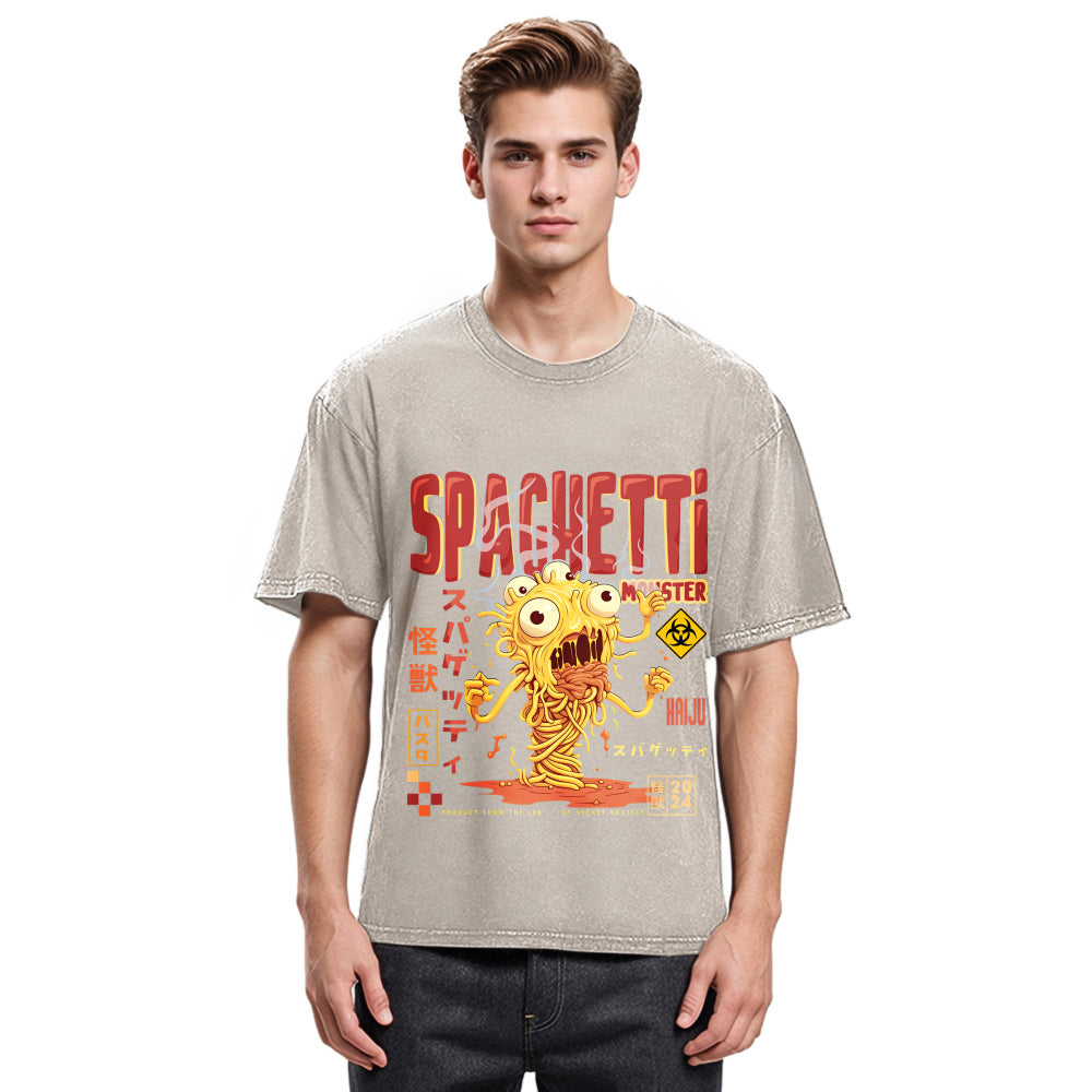 Tokyosol Monster Spaghetti Japanese Retro Tokyo Washed T Shirt