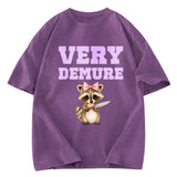 Tokyosol Very Demure Raccoon Washed T Shirt