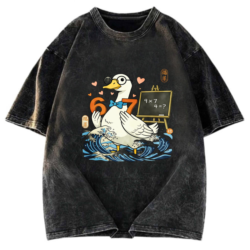 Tokyosol Japanese Goose Teacher 6 7 Meme Washed T Shirt