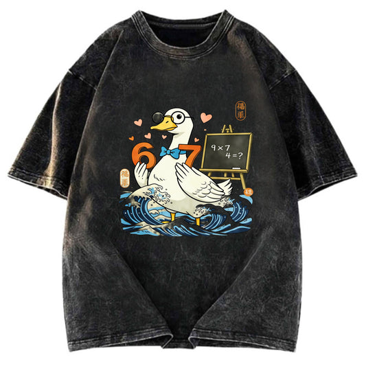 Tokyosol Japanese Goose Teacher 6 7 Meme Washed T Shirt