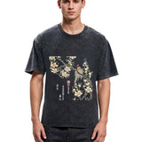 Tokyosol Japanese Bird And Wood Painting Washed T Shirt