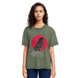 Tokyosol Viking Raven Crow Witchcraft Occult Pagan Washed T Shirt