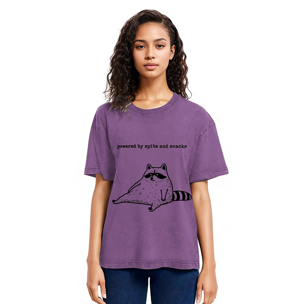 Tokyosol Powered By Spite And Snacks Funny Washed T Shirt