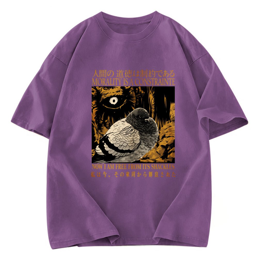 Tokyosol Morality Is A Constraint Funny Pigeon Washed T Shirt