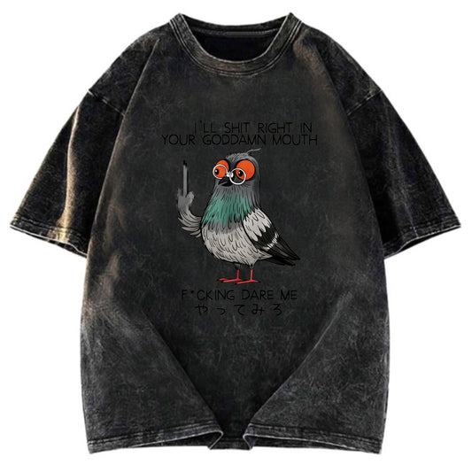 Tokyosol Angry Pigeon Washed T Shirt