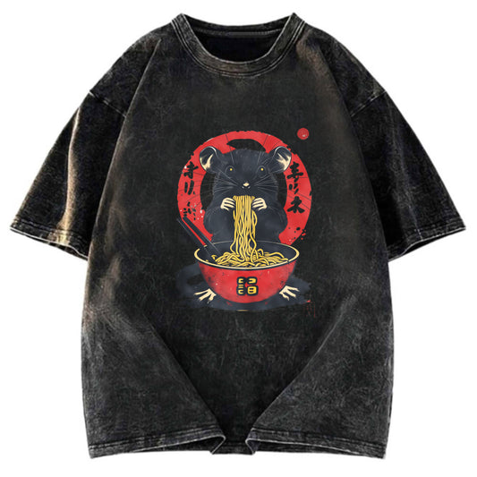 Tokyosol Retro Rat Ramen Washed T Shirt