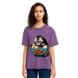Tokyosol American Shorthair Cat Eating Ramen Washed T Shirt