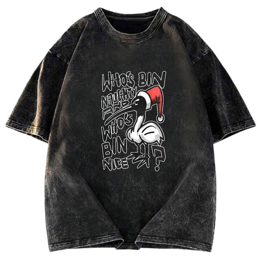 Tokyosol Christmas Bin Chicken Washed T Shirt
