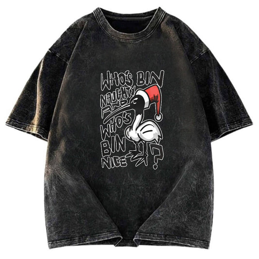Tokyosol Christmas Bin Chicken Washed T Shirt