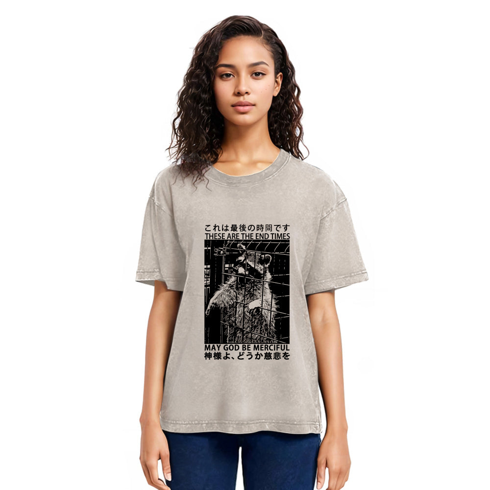Tokyosol May God Be Merciful Back Washed T Shirt