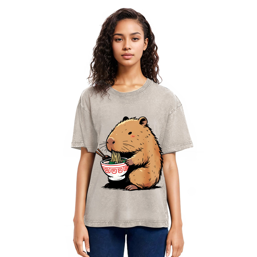Tokyosol Ramen Lover Capybara Washed T Shirt