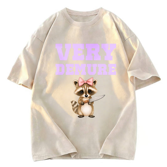 Tokyosol Very Demure Raccoon Washed T Shirt