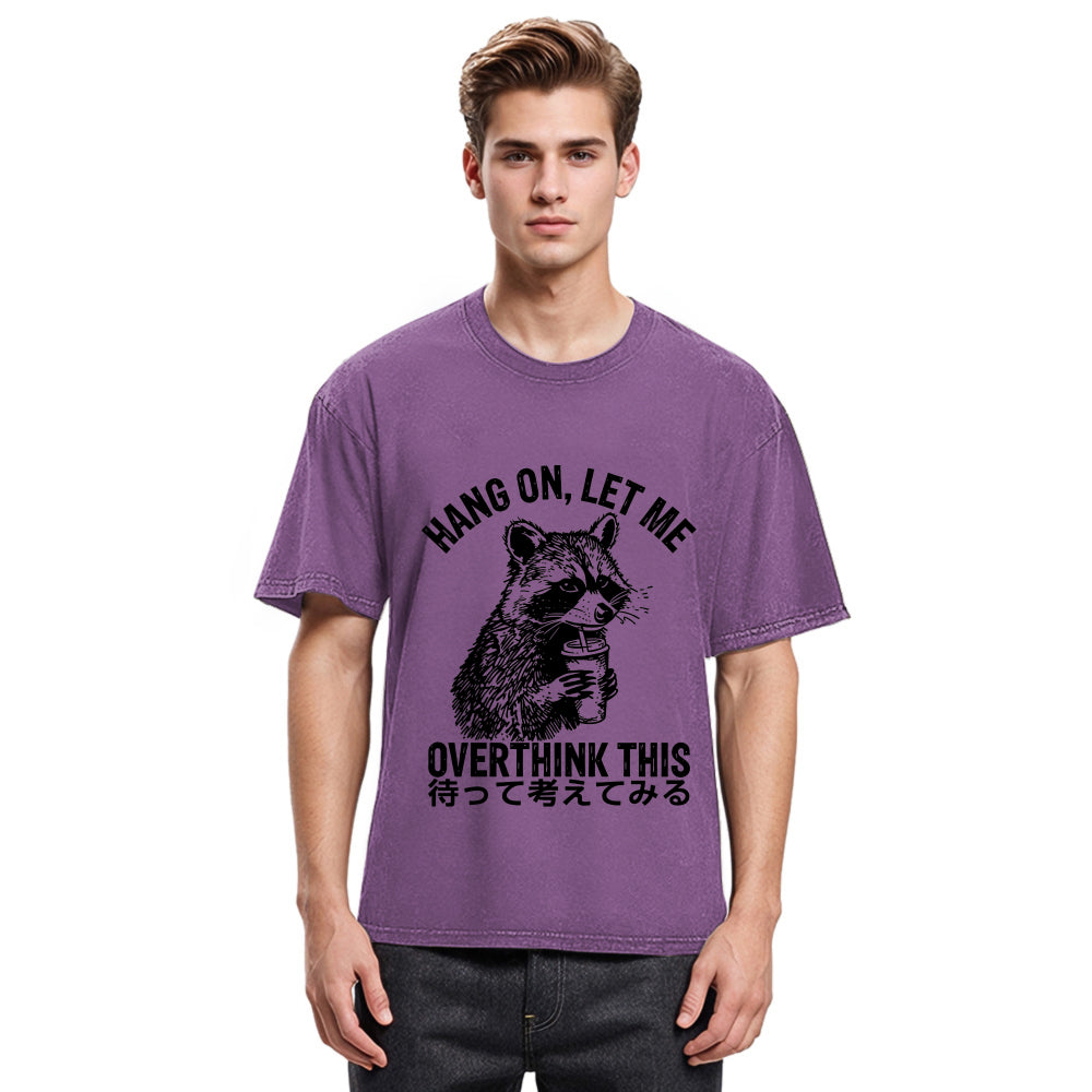 Tokyosol Overthink Raccoon Back Washed T Shirt