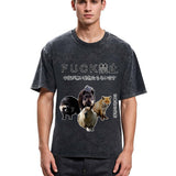Tokyosol Four Finger Animal Forbidden Fuck Washed T Shirt