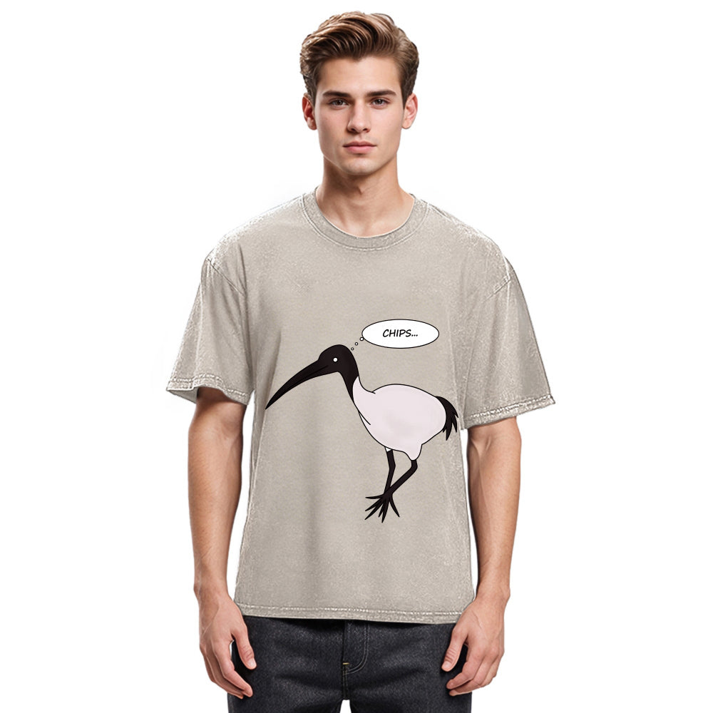 Tokyosol Chicken Loves Chips Washed T Shirt