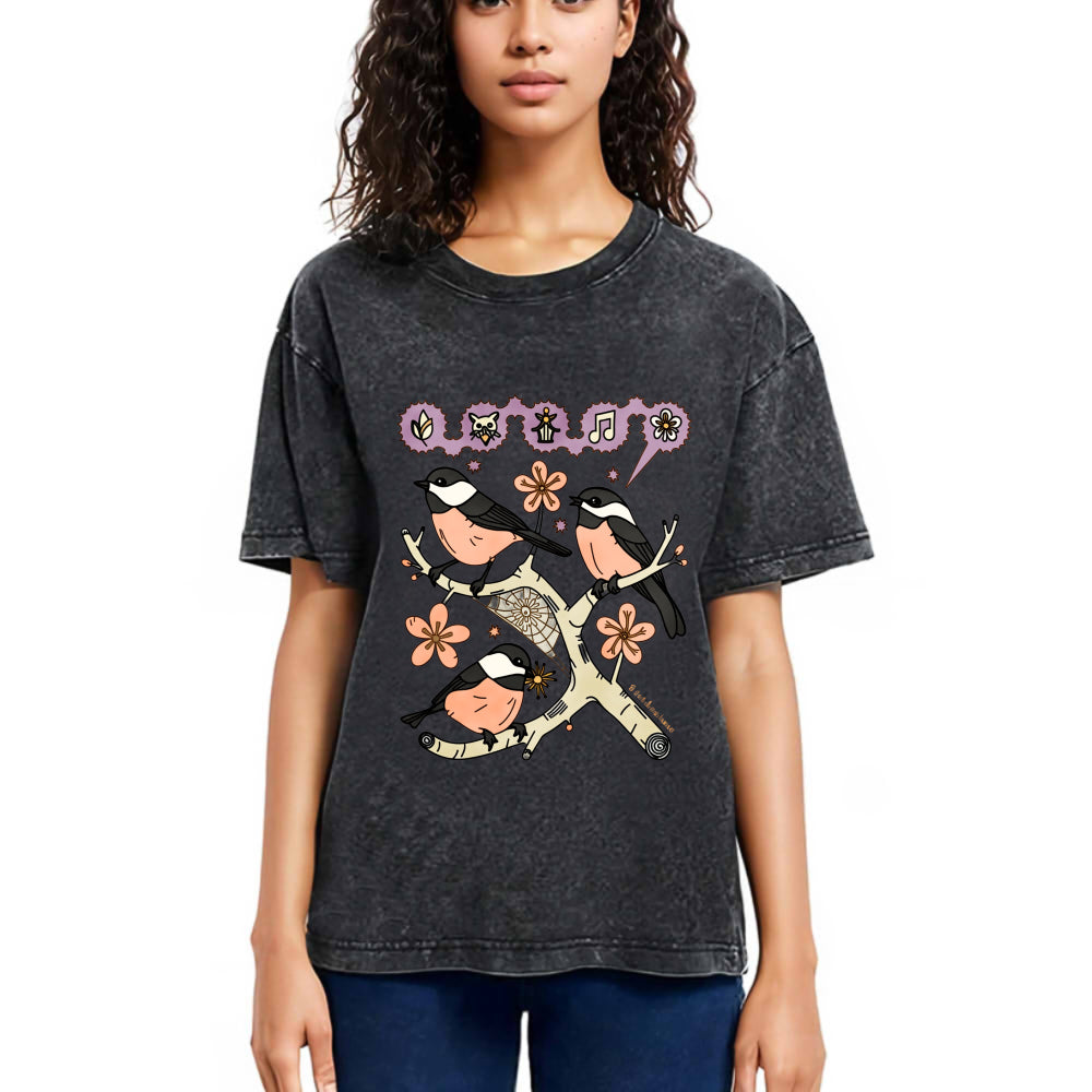 Tokyosol Chickadee Fleece Lined T Shirt