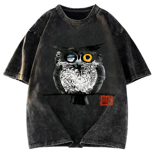 Tokyosol Wink Owl Washed T Shirt