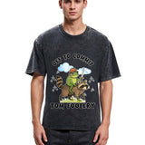 Tokyosol Funny Frog Raccoon Sarcastic Meme Washed T Shirt