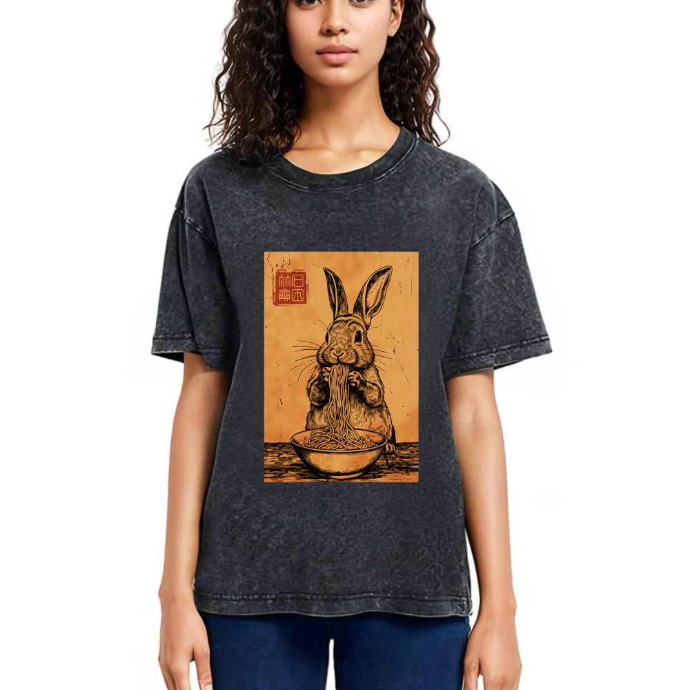 Tokyosol Ramen Lover Rabbit Washed T Shirt