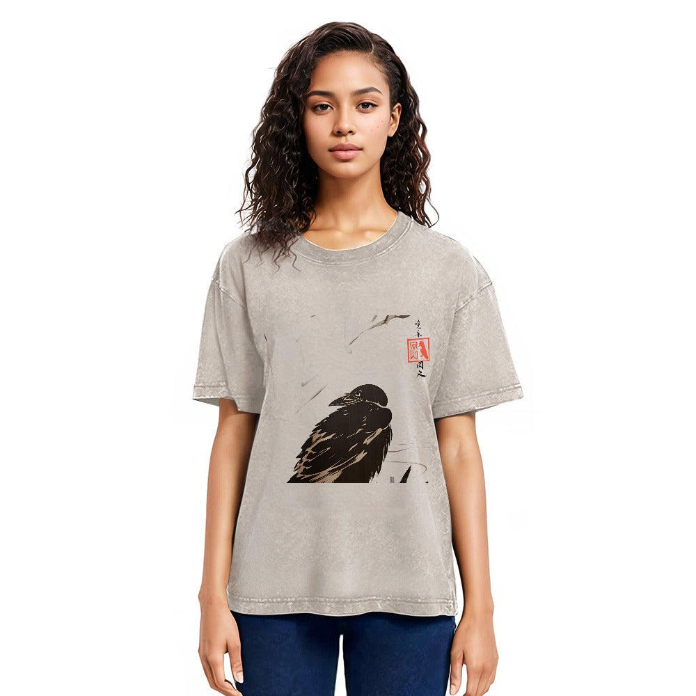 Tokyosol Crow And Reeds Washed T Shirt