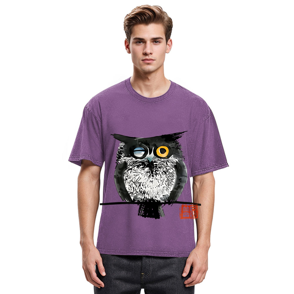 Tokyosol Wink Owl Washed T Shirt